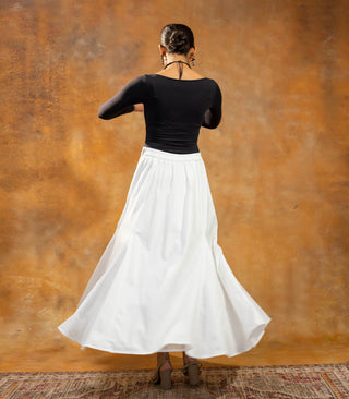 White Linen Long Skirt