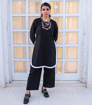 Black Linen Co-ord Set