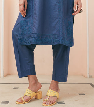 Navy Blue Lawn Embroidered Co-ord Set