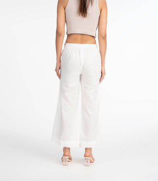 White elasticated waist pant