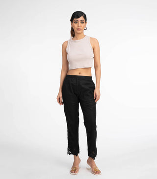 Black elasticated waist pant