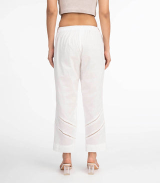 White elasticated waist pant