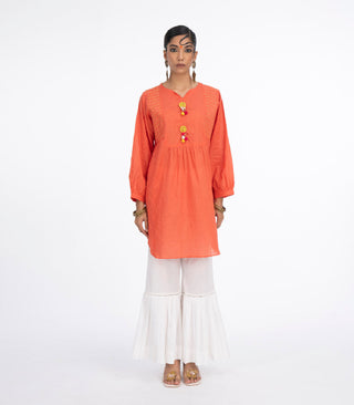 Coral lawn kurta