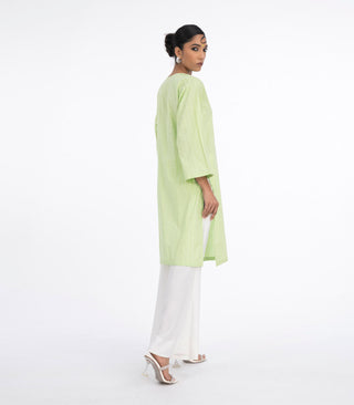 Parrot green lawn kurta