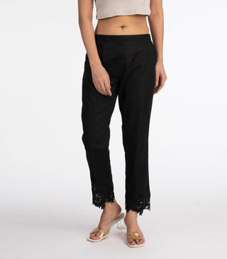 Black elasticated waist pant