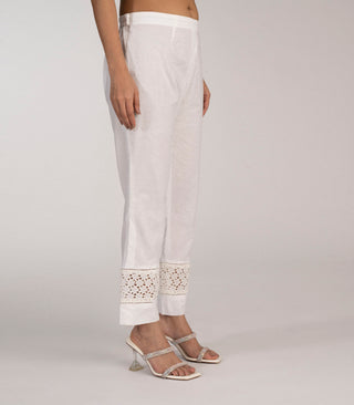 White elasticated waist pant