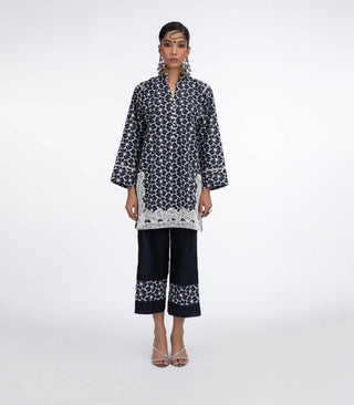 Navy Chikankari co-ord set